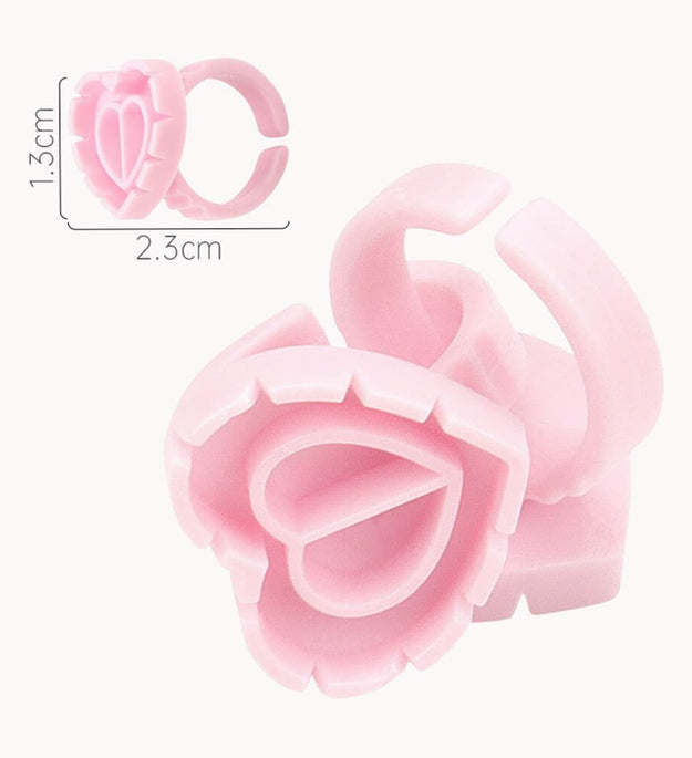 Heart Shape Glue Ring Blooming Cup Holder 100pcs