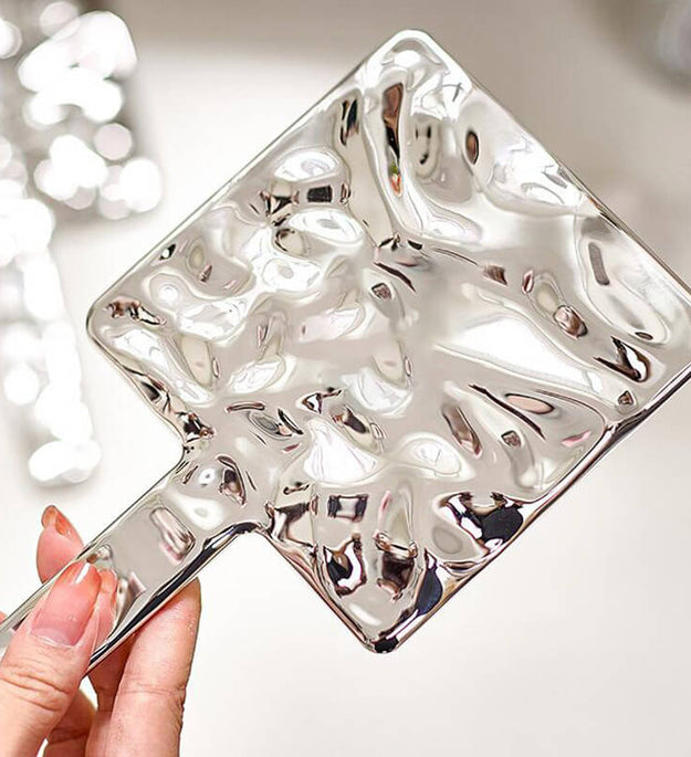 Viral Electroplated Handheld Makeup Beauty Mirror