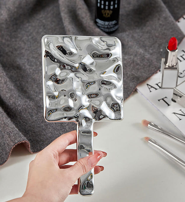 Viral Electroplated Handheld Makeup Beauty Mirror