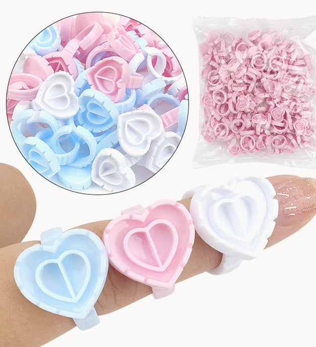 Heart Shape Glue Ring Blooming Cup Holder 100pcs