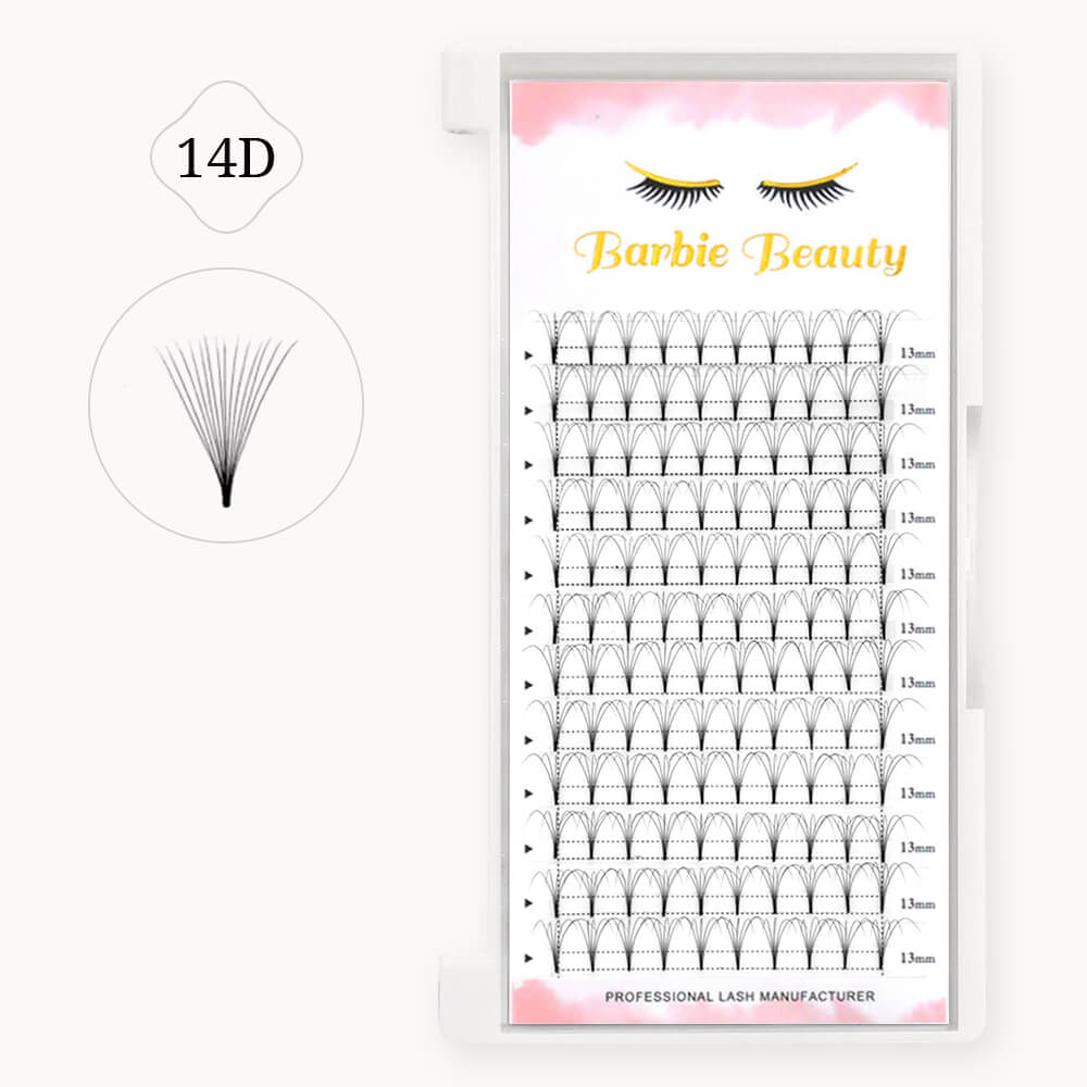 High Quality Promade Fans Flat Base Lashes 14D