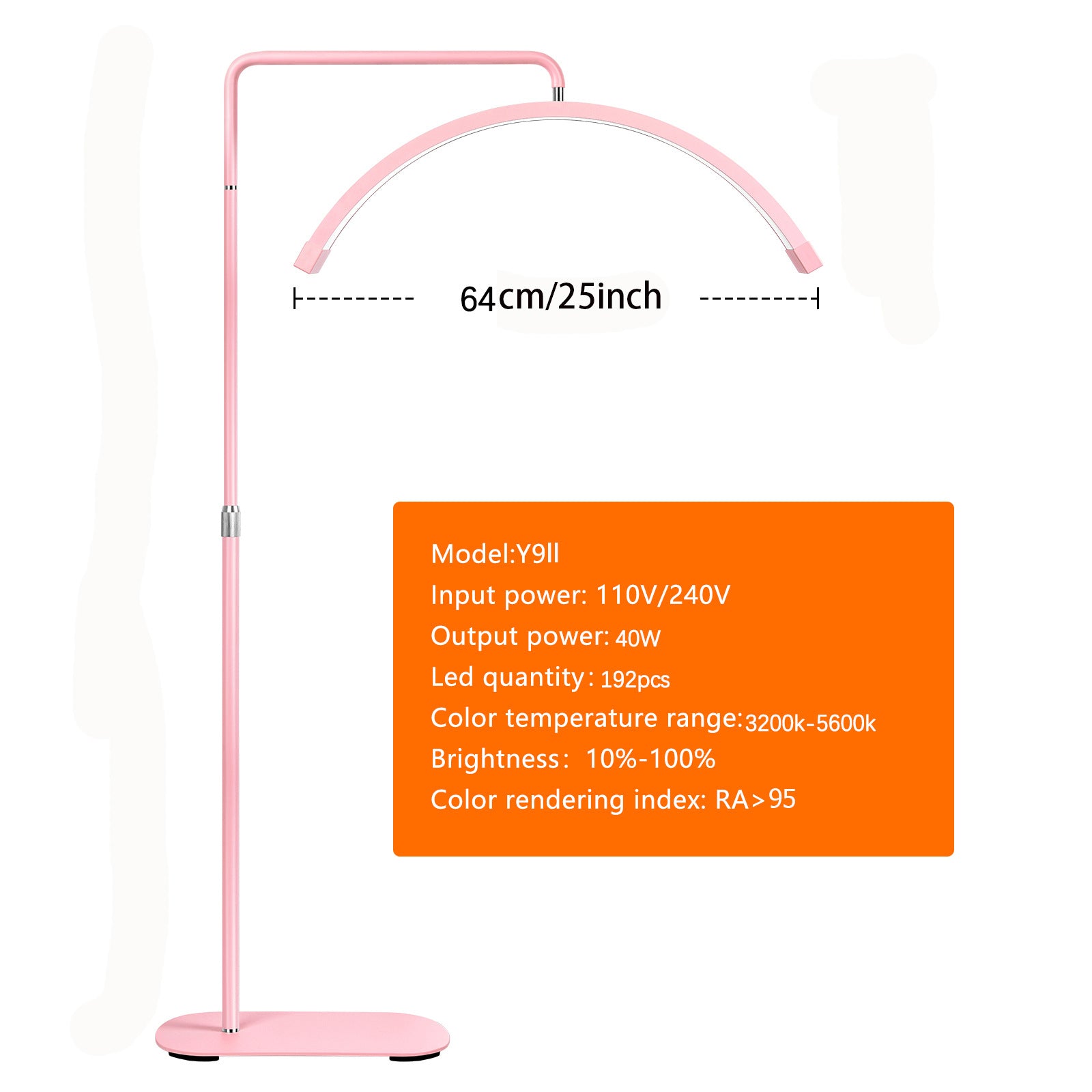 Beauty LED Half-Moon Floor Lamp with Diamond Accents