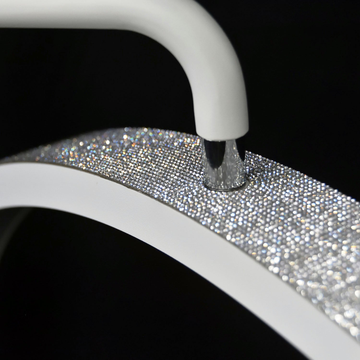 Beauty LED Half-Moon Floor Lamp with Diamond Accents