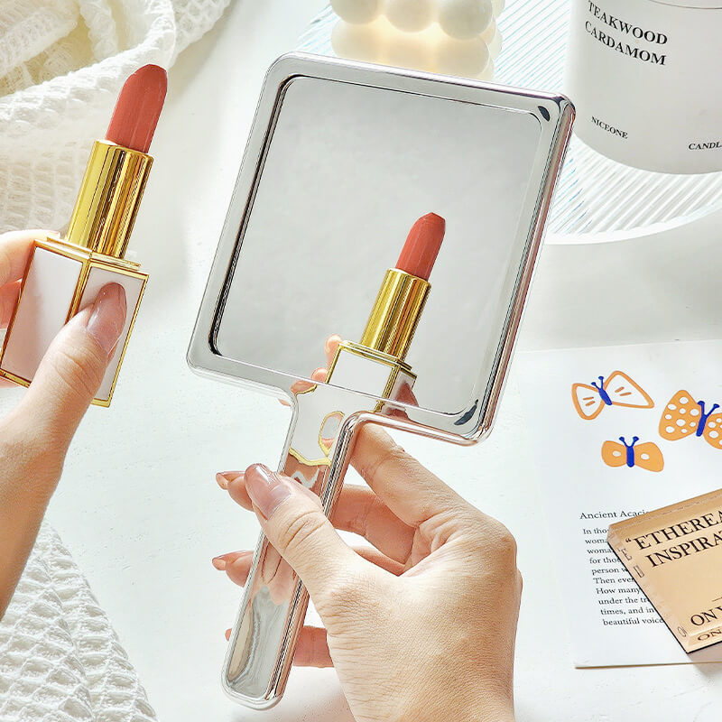 Viral Electroplated Handheld Makeup Beauty Mirror