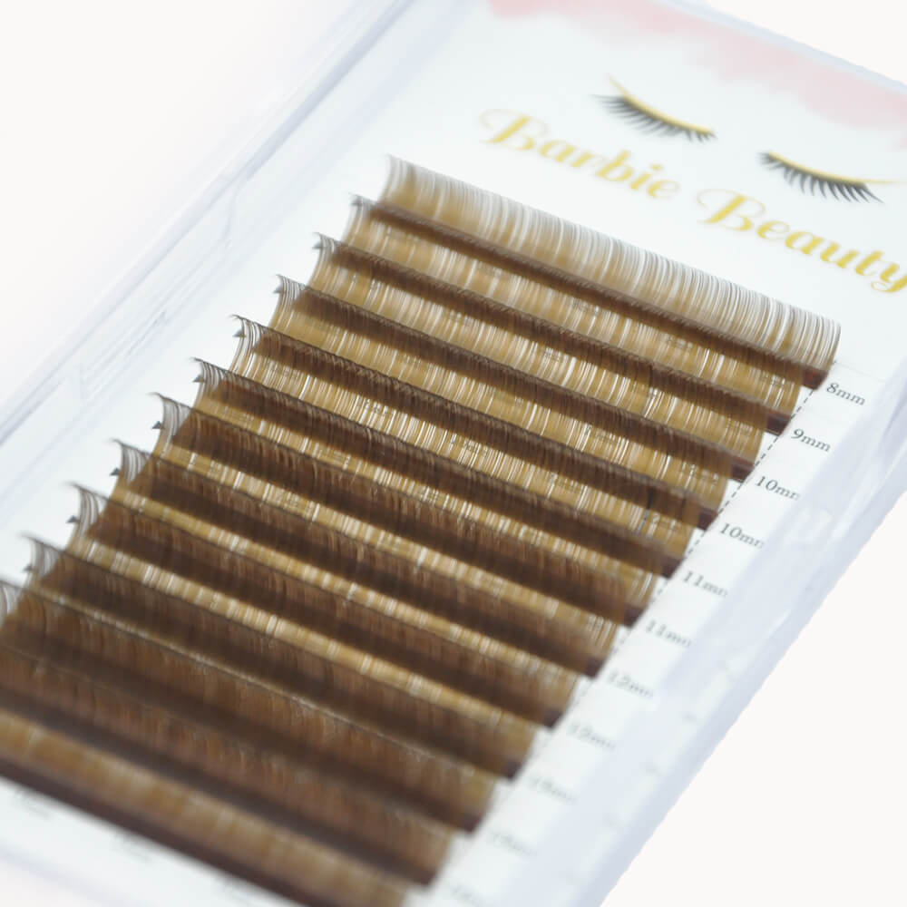 light brown lashes extensions 0.07mm