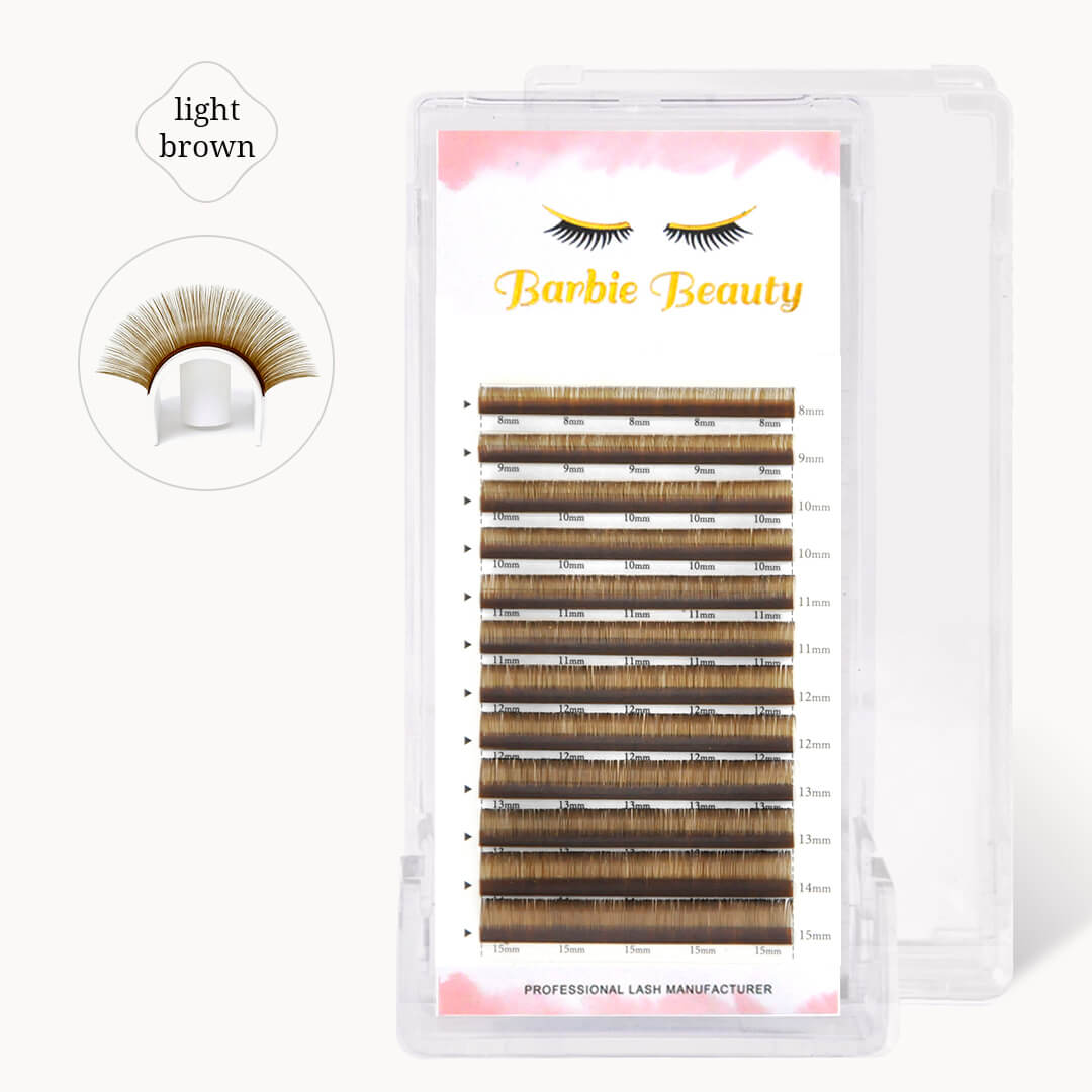light brown lashes extensions 0.07mm