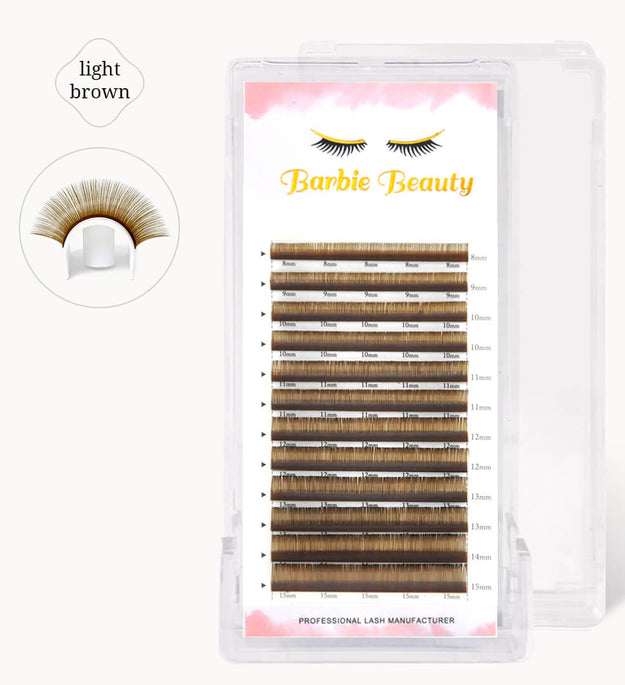 light brown lashes extensions 0.05mm